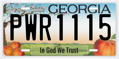 GA license plate PWR1115
