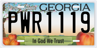 GA license plate PWR1119