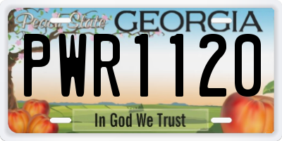 GA license plate PWR1120