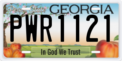 GA license plate PWR1121