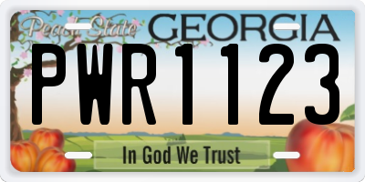 GA license plate PWR1123