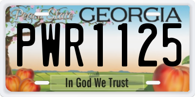 GA license plate PWR1125