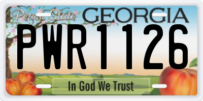 GA license plate PWR1126