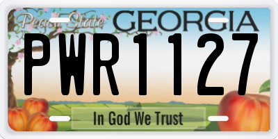 GA license plate PWR1127