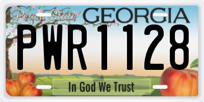 GA license plate PWR1128