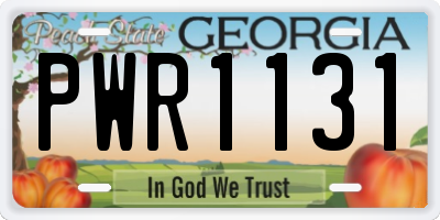 GA license plate PWR1131