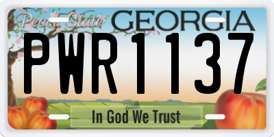 GA license plate PWR1137