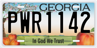 GA license plate PWR1142