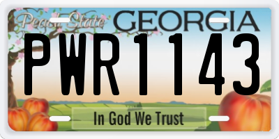 GA license plate PWR1143