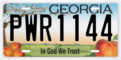 GA license plate PWR1144