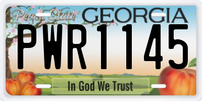 GA license plate PWR1145
