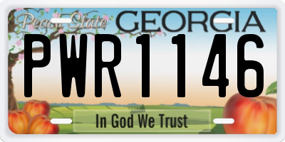 GA license plate PWR1146