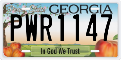 GA license plate PWR1147