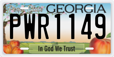 GA license plate PWR1149