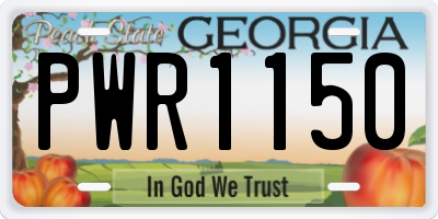 GA license plate PWR1150