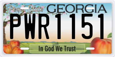 GA license plate PWR1151