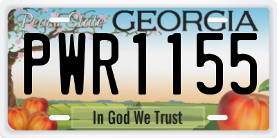 GA license plate PWR1155