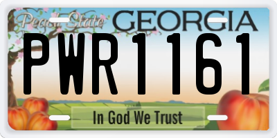 GA license plate PWR1161
