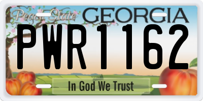 GA license plate PWR1162