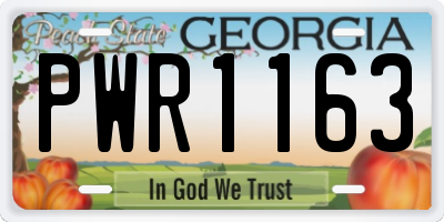 GA license plate PWR1163