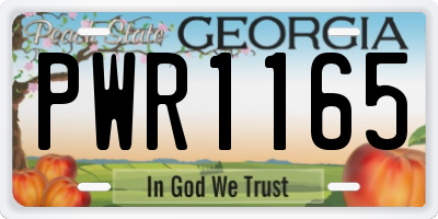 GA license plate PWR1165