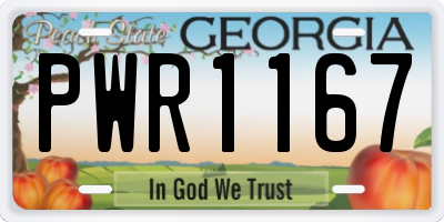GA license plate PWR1167