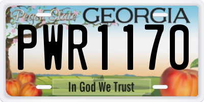 GA license plate PWR1170