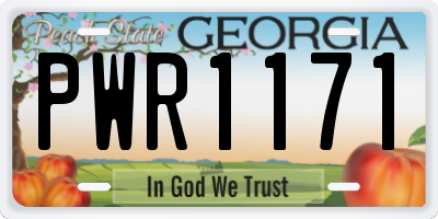 GA license plate PWR1171