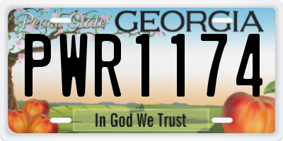 GA license plate PWR1174