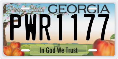 GA license plate PWR1177