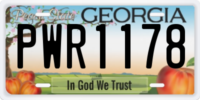 GA license plate PWR1178