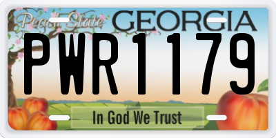 GA license plate PWR1179