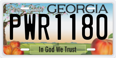 GA license plate PWR1180
