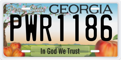 GA license plate PWR1186