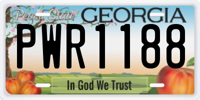 GA license plate PWR1188