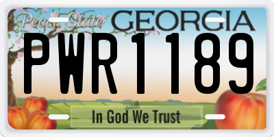 GA license plate PWR1189