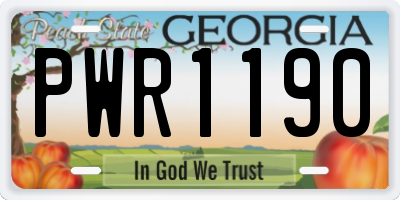 GA license plate PWR1190