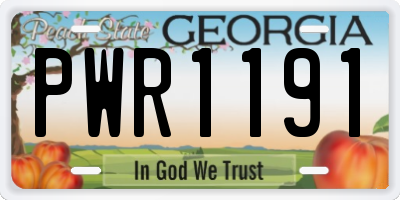 GA license plate PWR1191