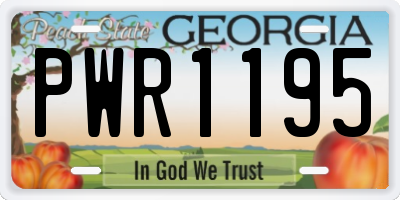 GA license plate PWR1195