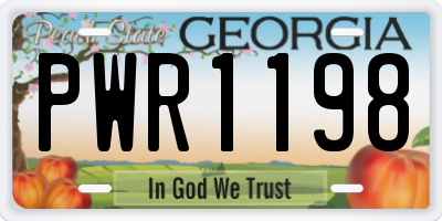 GA license plate PWR1198