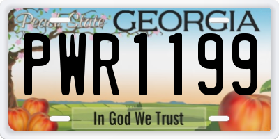 GA license plate PWR1199
