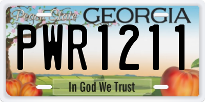 GA license plate PWR1211