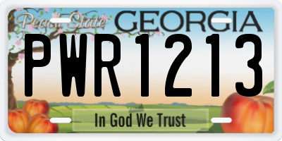 GA license plate PWR1213