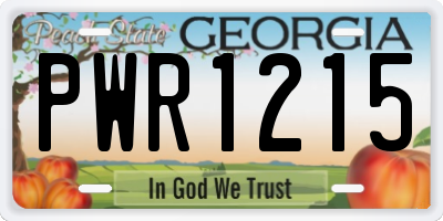 GA license plate PWR1215