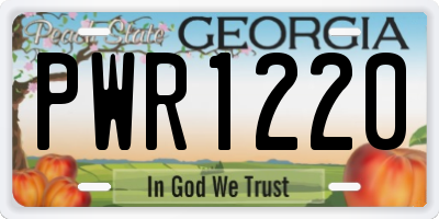 GA license plate PWR1220