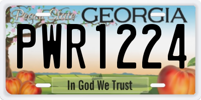 GA license plate PWR1224