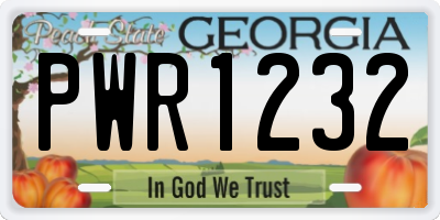 GA license plate PWR1232