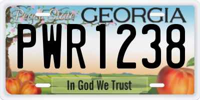 GA license plate PWR1238