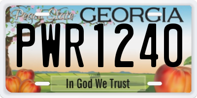 GA license plate PWR1240