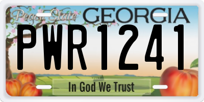 GA license plate PWR1241